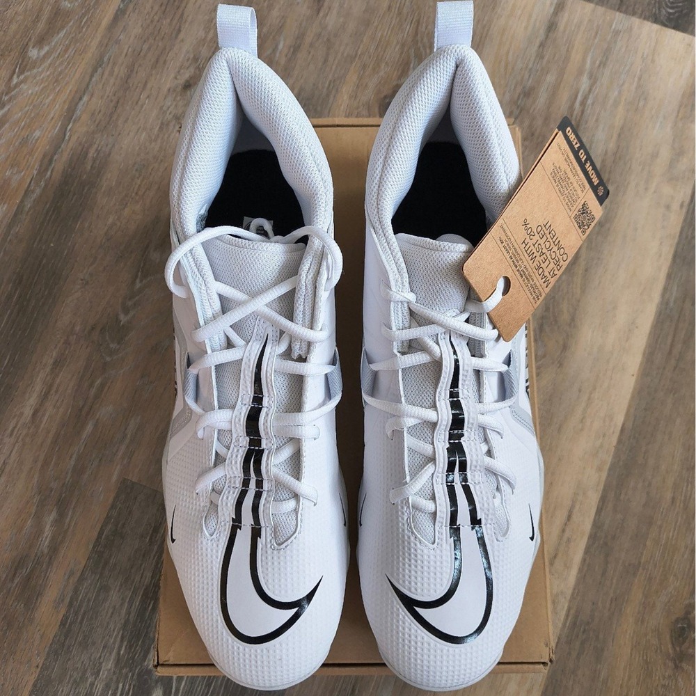 Nike Alpha Menace 3 Shark Mens Football Cleats CV0582-109 Size 13 White NWT